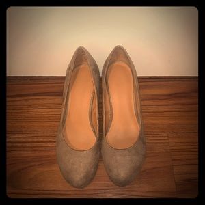 Nine West Mushroom Colored Microsuede Wedges